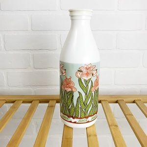 EGIZIA Italian Art Nouveau Vintage Milk Glass Juice Bottle w/Lid